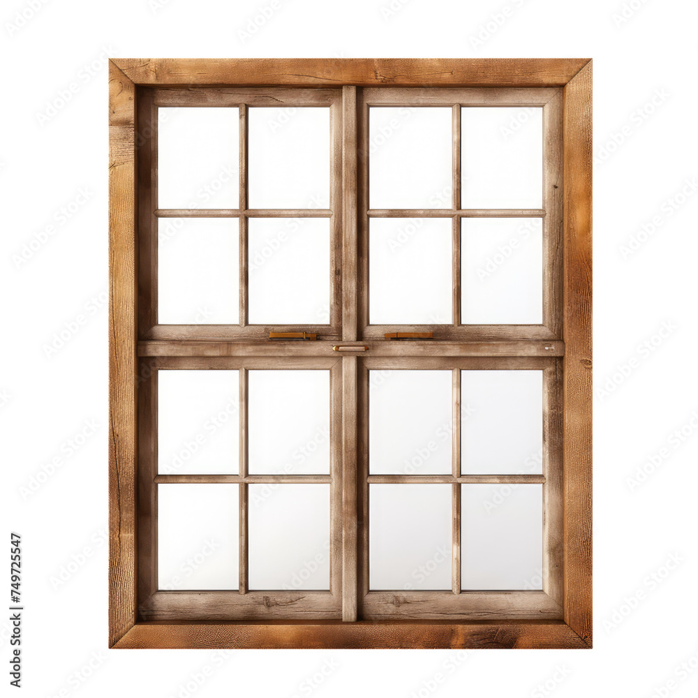 Wooden window Isolated on transparent background