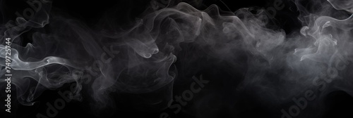 On black background smoke ,banner