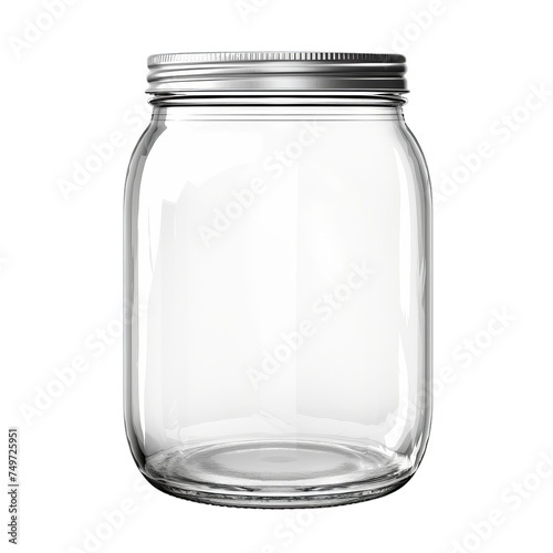 A blank glass canning jar isolated on transparent background, png