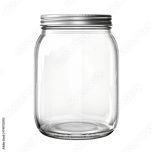 Obraz na płótnie A blank glass canning jar isolated on transparent background, png w salonie