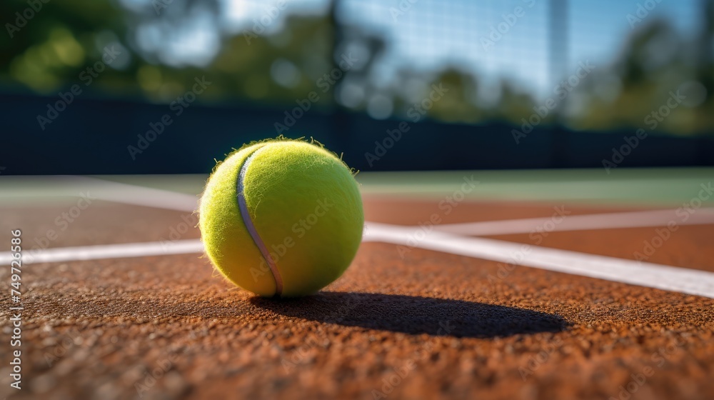 Photo of tennis ball on court