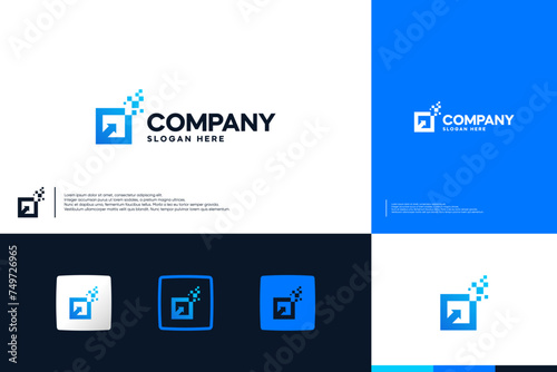 digital financial ,growth , abstract , logo design inspiration.