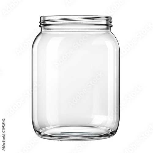 A blank glass container isolated on transparent background, png