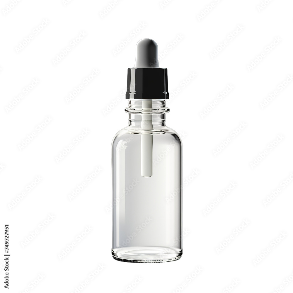 A blank glass dropper bottle isolated on transparent background, png A blank glass dropper bottle isolated on transparent background, png