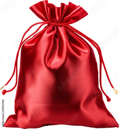red lucky bag isolated on white or transparent background,transparency 
