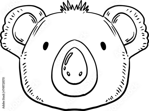sketch koala animal hand drawn