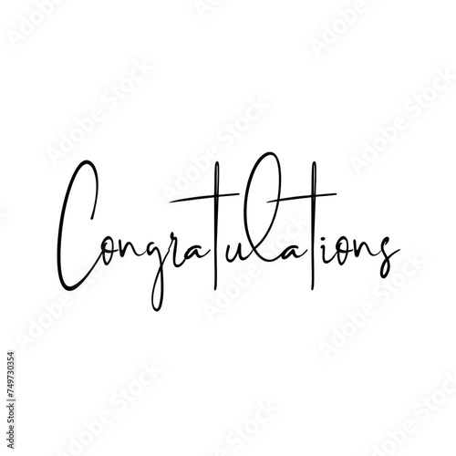 Hand drawn lettering black Congratulations on white background. Modern brush lettering calligraphy poster, Ink illustration.by isolated Card banner design. success stories. Vector illustrator EPS