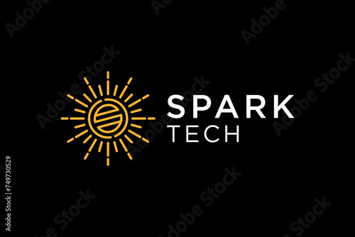 Spark light power technology modern logo design.