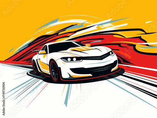 race car on colorful background