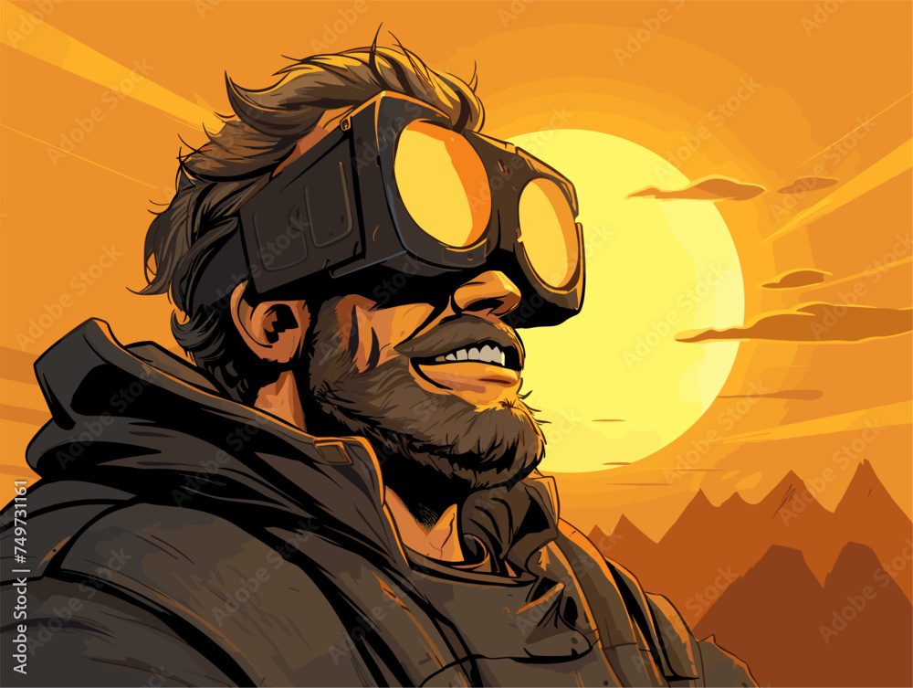 person in gas mask