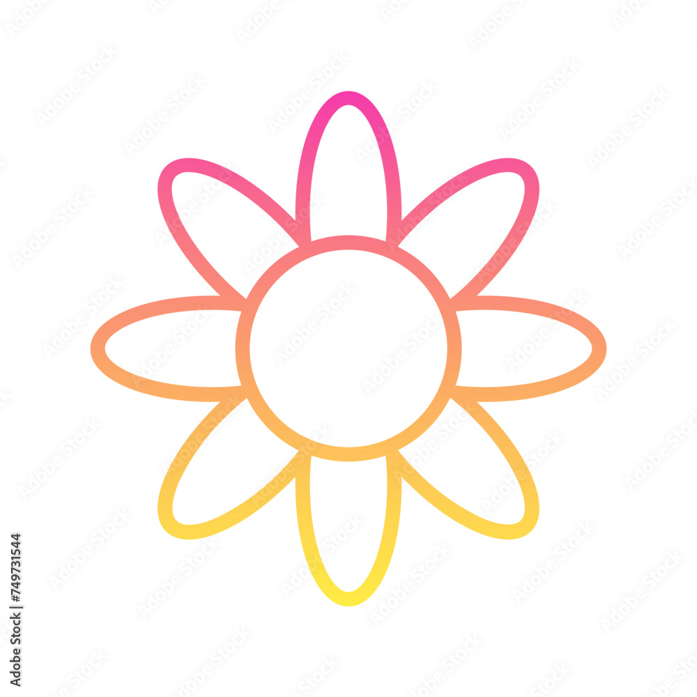 Daisy Flower Gradient Linear Style Daisy Flower Gradient Linear Style