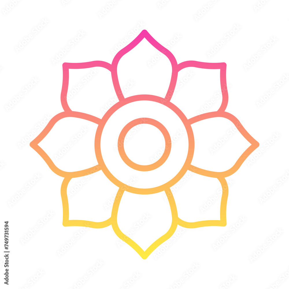 Jasmine Flower Gradient Linear Style