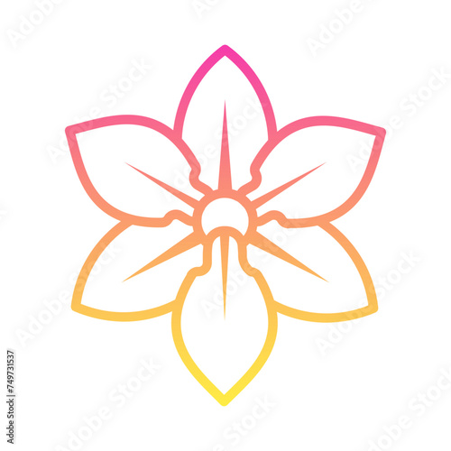 Orchid Flower Gradient Linear Style