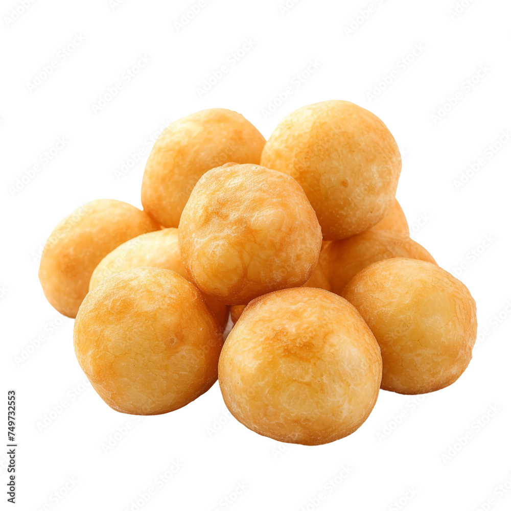 Sweet Tchakpalo Deep fried dough balls isolated on white background Sweet Tchakpalo Deep fried dough balls isolated on white background