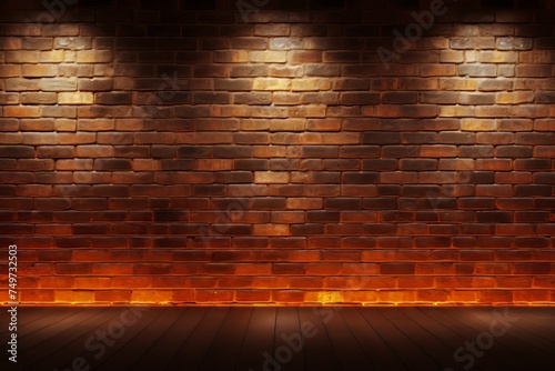 brick wall with a fire burning in it