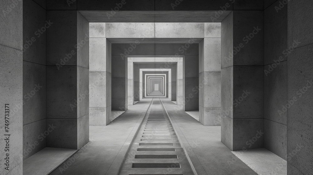 Fototapeta rectangle tunnel  concept  background