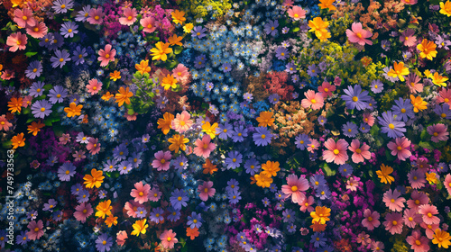 many flowers as background