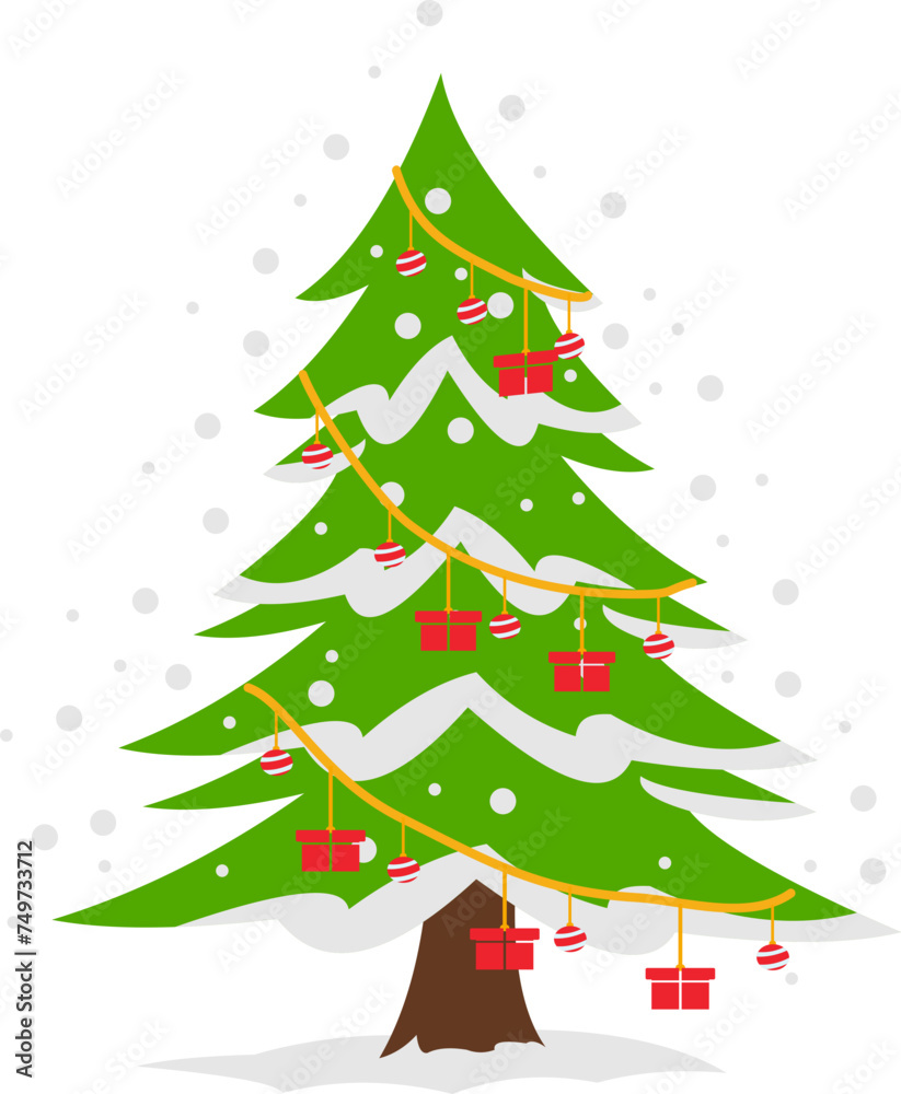 Obraz premium Christmas Tree Snow Decoration