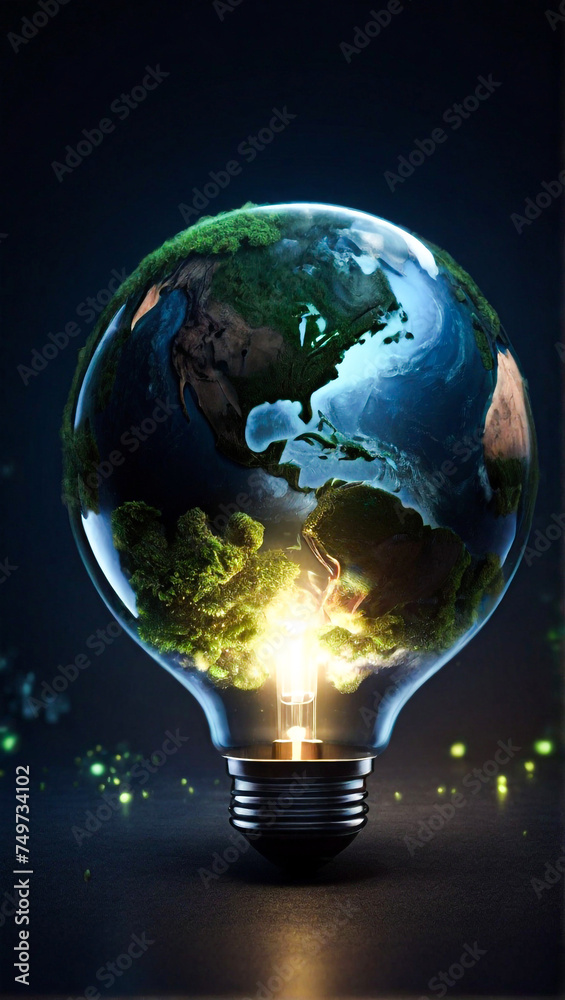 Earth Light Bulb Earth hour Global Background