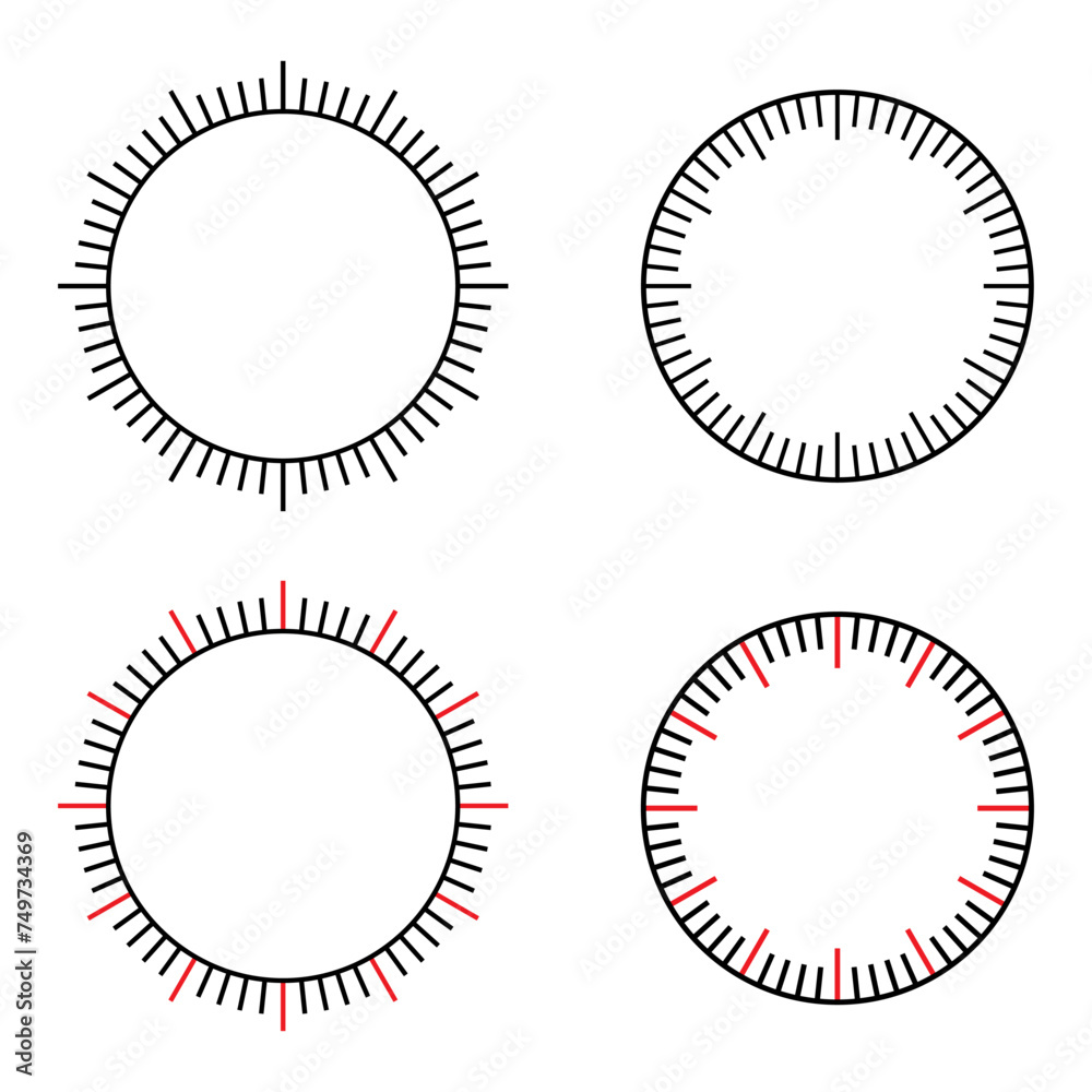 Divided into minutes and seconds round meter scale blank mechanical clock face. Divided into minutes and seconds round meter scale blank mechanical clock face.