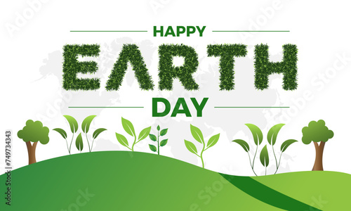 Earth Day Celebrated every year of April 22, Vector banner, flyer, poster and social medial template design.