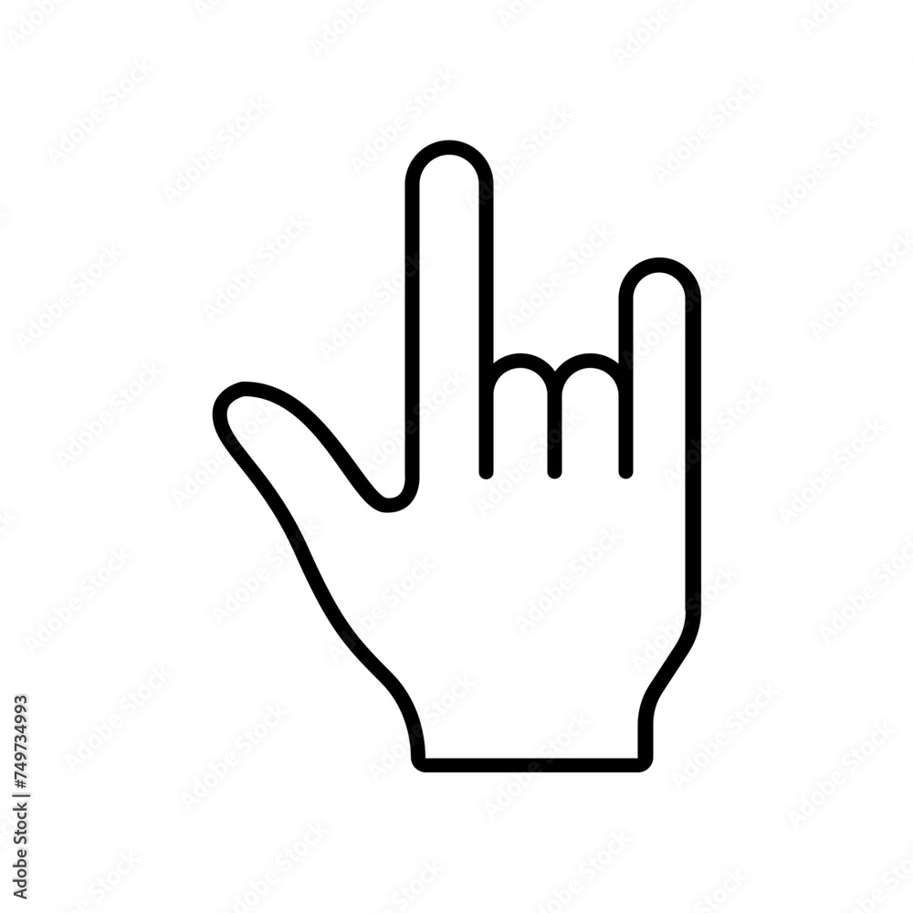 hand icon. outline icon hand icon. outline icon