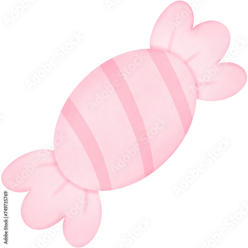 Illustration of a pink candy isolated on png or transparent background