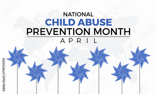 National Child Abuse Prevention Month Observed every year of April, Vector banner, flyer, poster and social medial template design.