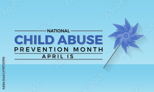 National Child Abuse Prevention Month Observed every year of April, Vector banner, flyer, poster and social medial template design.