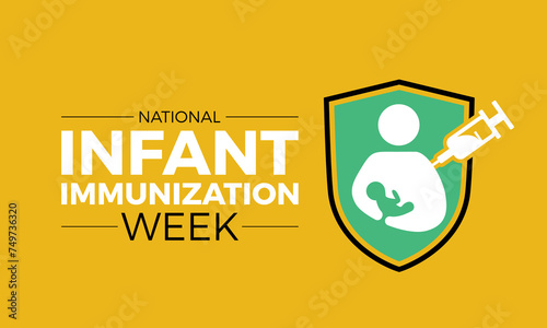 National Infant Immunization Week Observed every year of April 24 to May 1, Vector banner, flyer, poster and social medial template design.