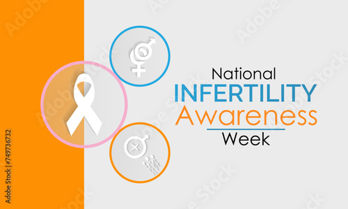 National Infertility Awareness Week Observed every year of April 21th-27th, Vector banner, flyer, poster and social medial template design.