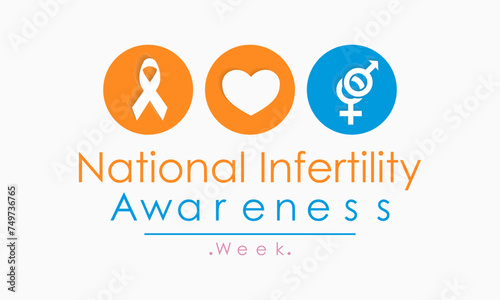 National Infertility Awareness Week Observed every year of April 21th-27th, Vector banner, flyer, poster and social medial template design.