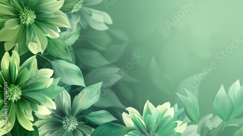 background with green flowers
