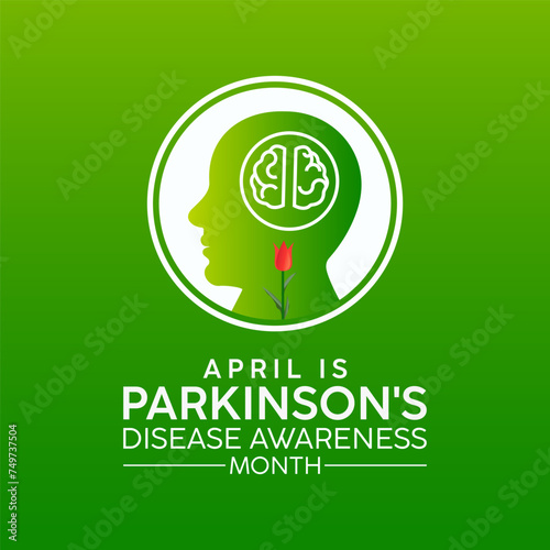 National Parkinson's Disease Awareness Month Observed every year of April, Vector banner, flyer, poster and social medial template design.