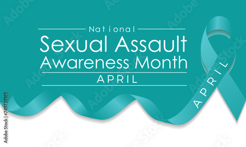 National Sexual Assault Awareness Month Observed every year of April, Vector banner, flyer, poster and social medial template design.