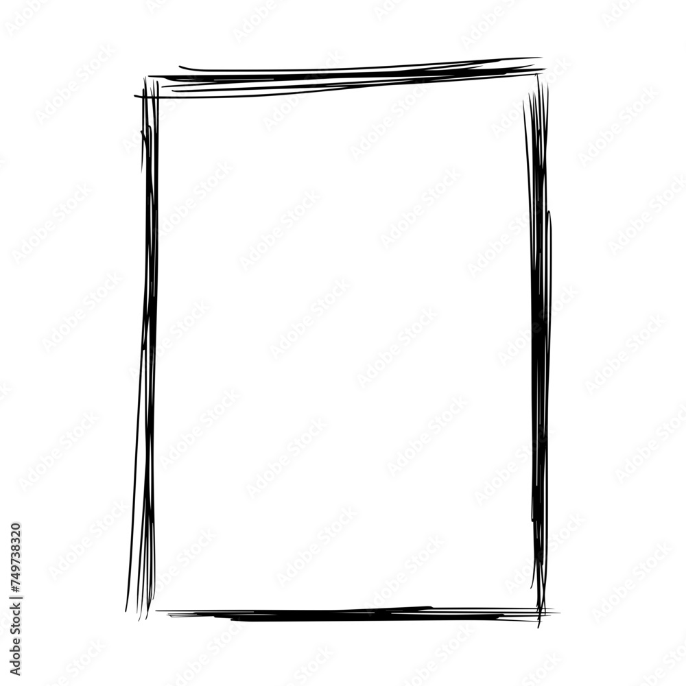Frame border element, brush stroke grunge shape icon, vertical, rectangle decorative doodle element for design in vector illustration Frame border element, brush stroke grunge shape icon, vertical, rectangle decorative doodle element for design in vector illustration