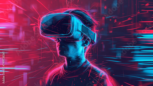 portrait of a person wearing a virtual reality headset