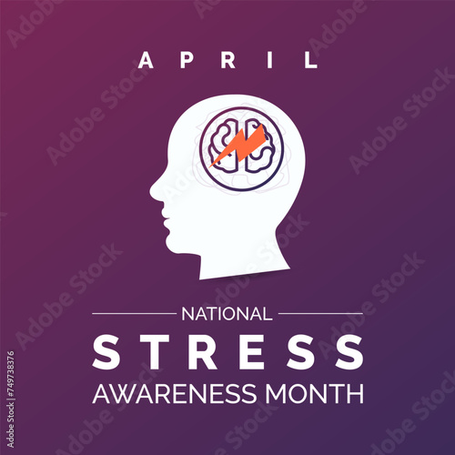 National Stress Awareness Day Observed every year of April 16 and November 6, Vector banner, flyer, poster and social medial template design.