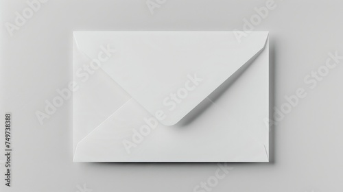 White envelope C4 mock-up, blank template, isolated background 