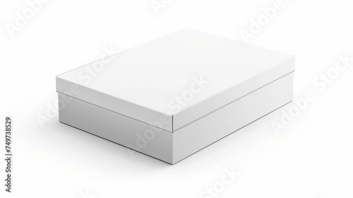 White Product Cardboard Package Box. Illustration Isolated On White Background. Mock Up Template Ready For Your Design.
