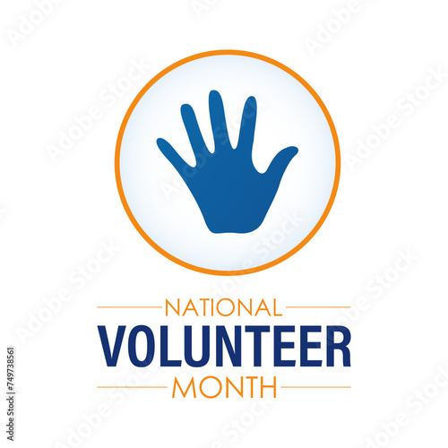 National Volunteer Month celebrated every year of April, Vector banner, flyer, poster and social medial template design. © Rana