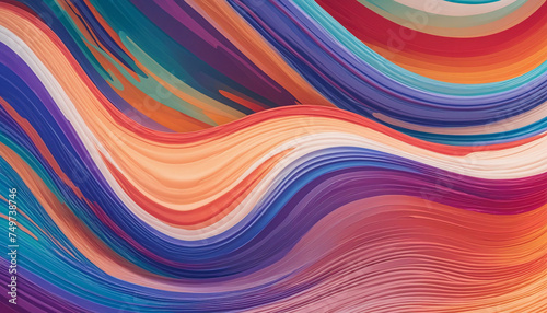 Vibrant Abstract Colorful Waves Background wavy lines strokes