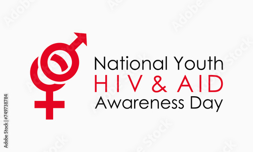 National Youth HIV & AIDS Awareness Day Observed every year of April 10, Vector banner, flyer, poster and social medial template design.
