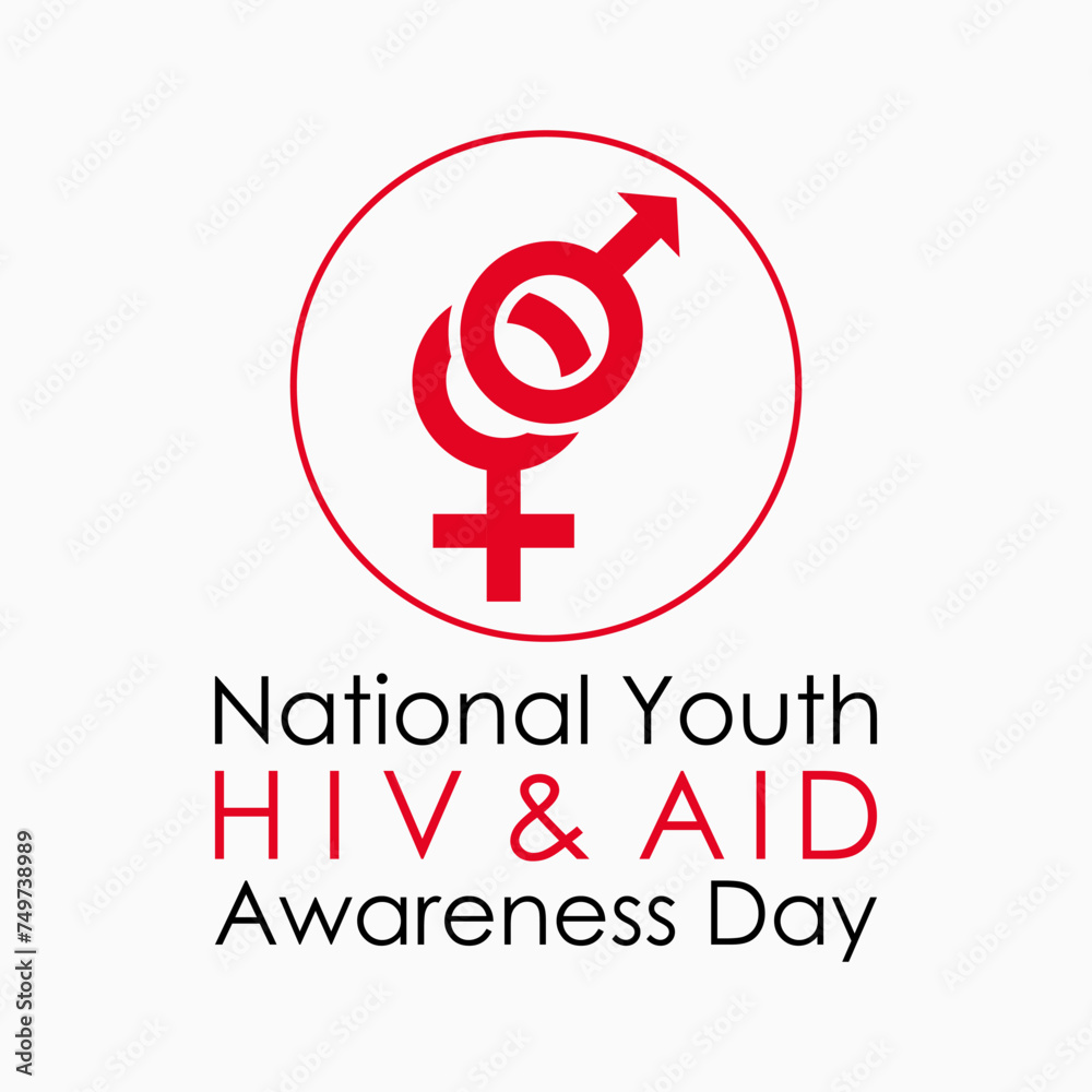 National Youth HIV & AIDS Awareness Day Observed every year of April 10, Vector banner, flyer, poster and social medial template design.
