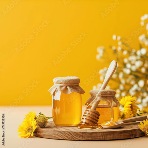 Elegant ecommerce website template showcasing a variety of honey products. AI generative.