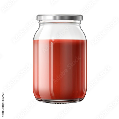 A blank glass pasta sauce jar isolated on transparent background, png