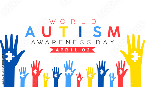 National Autism Awareness Month Observed every year of April, Vector banner, flyer, poster and social medial template design.