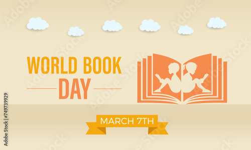 World Book Day celebrated every year of April 23, Vector banner, flyer, poster and social medial template design.