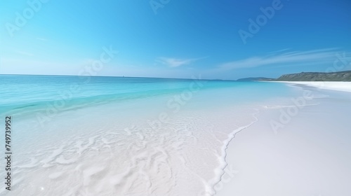 白い砂浜と海（Generative AI）