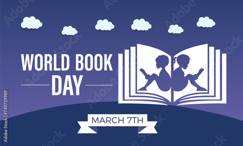 World Book Day celebrated every year of April 23, Vector banner, flyer, poster and social medial template design.